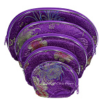 5 tlg. Beutel-Set aus Seide & Viskose mit Reißverschluss violett 6477 5 tlg. Beutel-Set aus Seide & Viskose mit Reißverschluss violett 6477